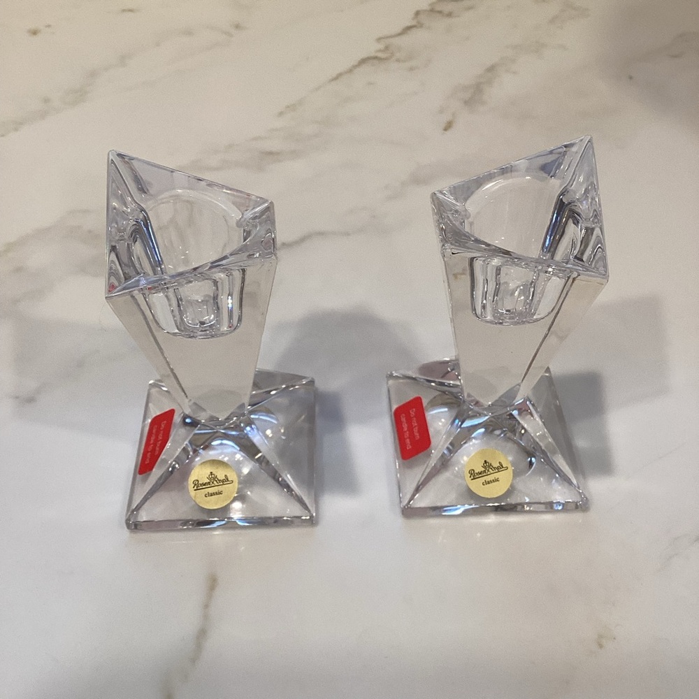 Rosenthal Clear Crystal CandleHolders Candlesticks Pair of 2